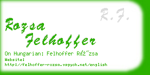 rozsa felhoffer business card